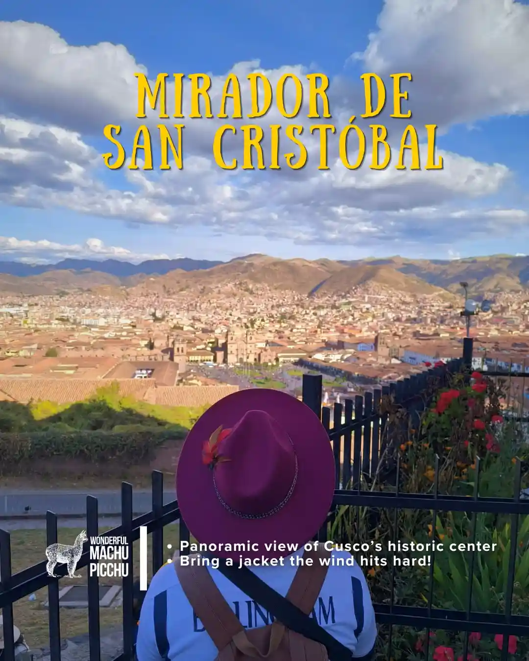Vista panorámica de Cusco desde el mirador de San Cristóbal